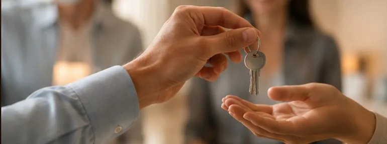 Entrega de llaves de una vivienda nueva